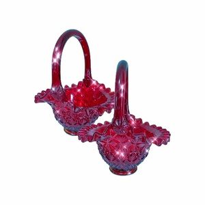 FENTON ruby red basket